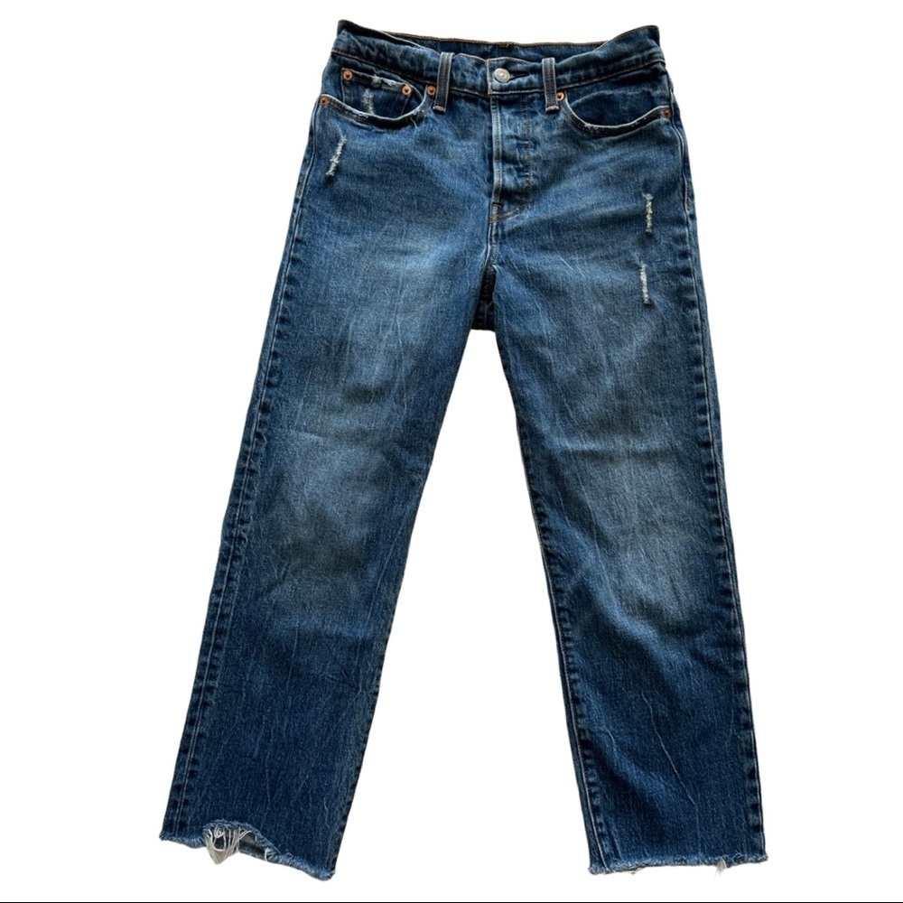 Levi’s Button Fly Straight Leg Cropped Jeans